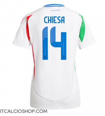 Italia Federico Chiesa #14 Seconda Maglia Femmina Europei 2024 Manica Corta